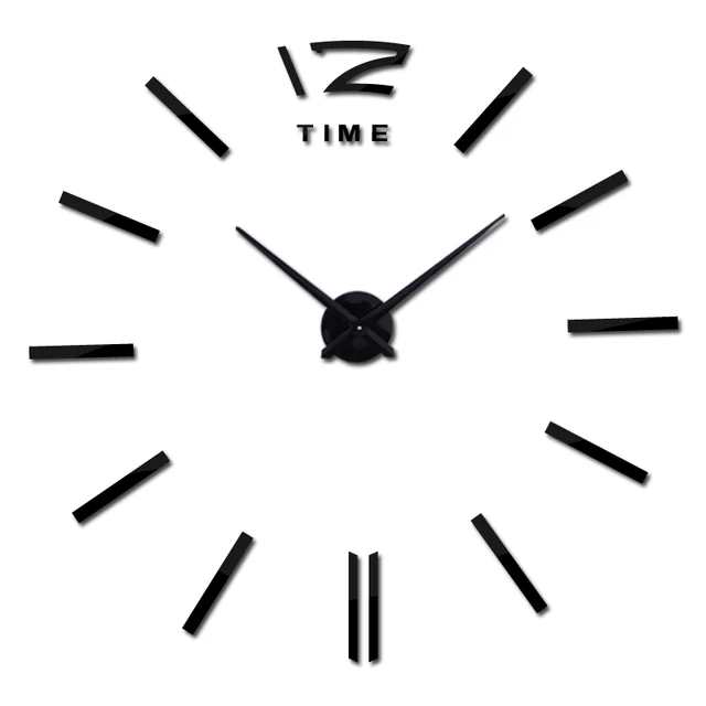 diy wall clock living room new acrylic quartz watch  3d clocks reloj de pared home decoration hot Metal wall Sticker 2