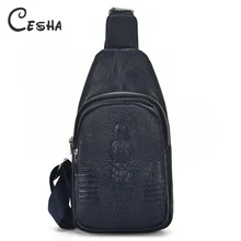 Роскошные, с тиснением под крокодиловую кожу Для мужчин нагрудная сумка, высокое качество, натуральная кожа, на плечо сумка из натуральной кожи из яловой кожи мужские нагрудная сумка, кожаная сумка
