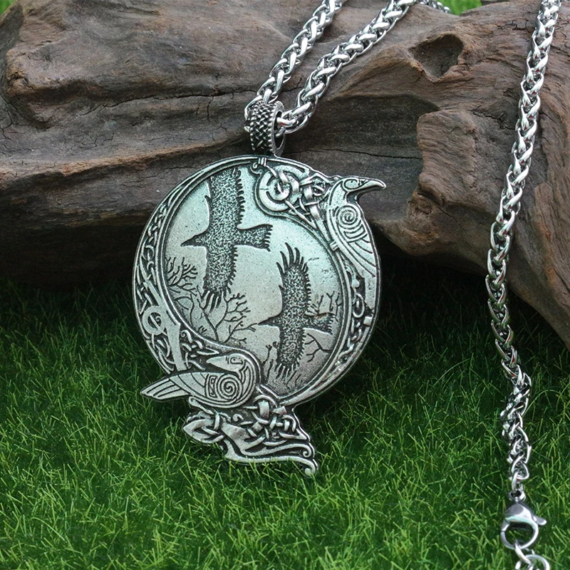 Lanseis 1 Pz Odin Raven Pagan Symbol Ciondolo Viking Men Norse Gods Collana Celt Norse Rune Jewelry