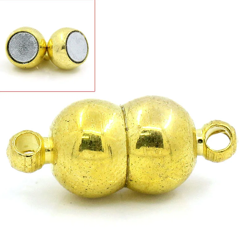 

Doreen Box Lovely 5 Sets gold color color Semicircle Magnetic Clasps 16x7mm Findings (B04048)