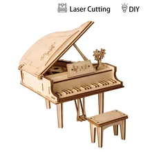 Robotime DIY 3D De Madeira de Corte A Laser Grande Paino Jogo de Puzzle Brinquedo de Presente para As Crianças Crianças Model Building Kits Popular TG402