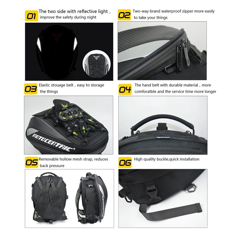 Bolso Trasero Multifunción Para Moto - Impermeable, Tela Oxford, Tipo Mochila O Baúl
