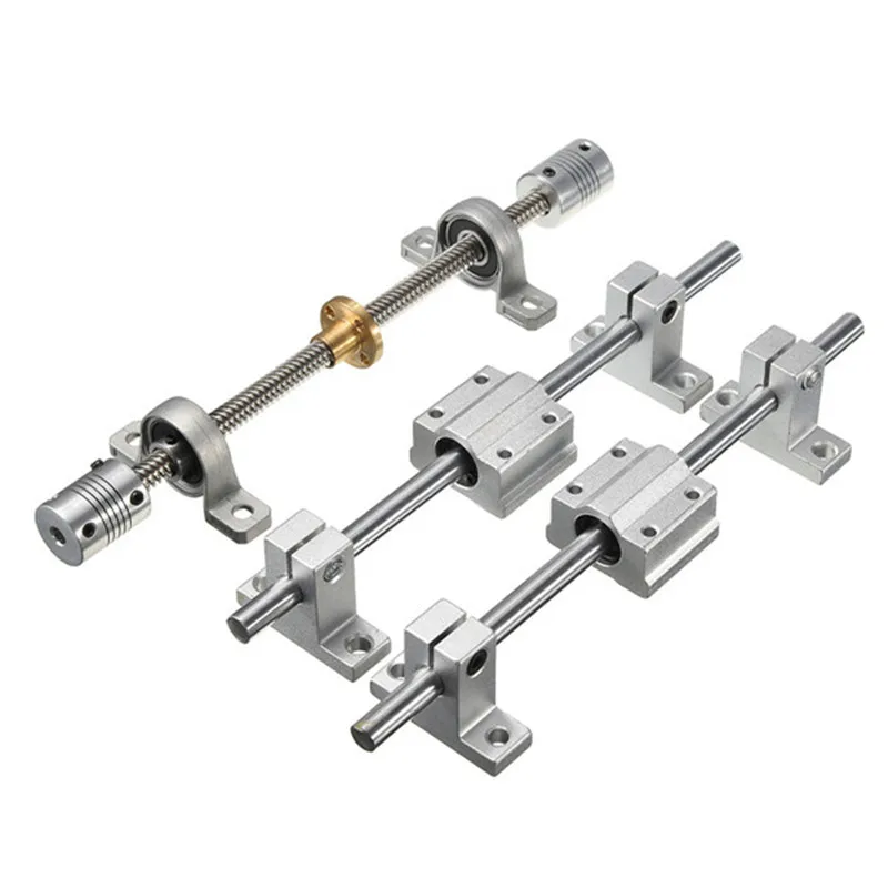 Billige Marke Neue 15 stücke 200mm Optischen Achse Guide Lager Gehäuse Aluminium Schiene Welle Unterstützung Set CNC Teile