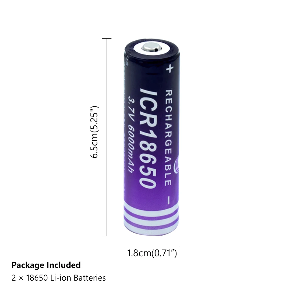 18650 Батарея 3 7 V 6000mAh ICR перезаряжаемая литий ионная батарея для светодиодного
