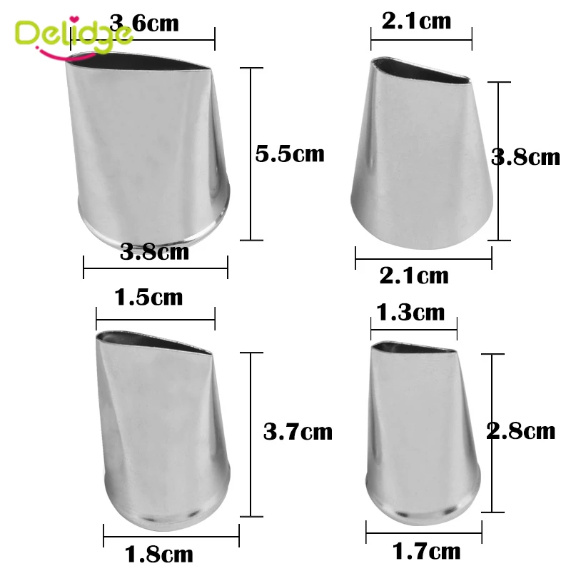 Delidge 4 шт./компл. выпечки инструменты Роза насадки в виде цветов Творческий глазури трубопроводов сопла Кондитерские наконечники Сахар Инструменты для украшения торта
