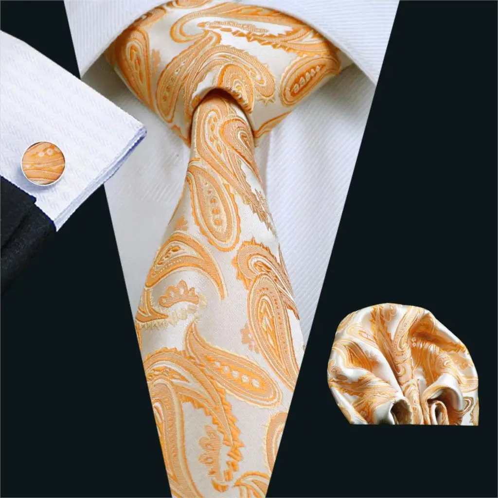 Buy FA 1067 Gents Necktie Orange Paisley Barry.Wang