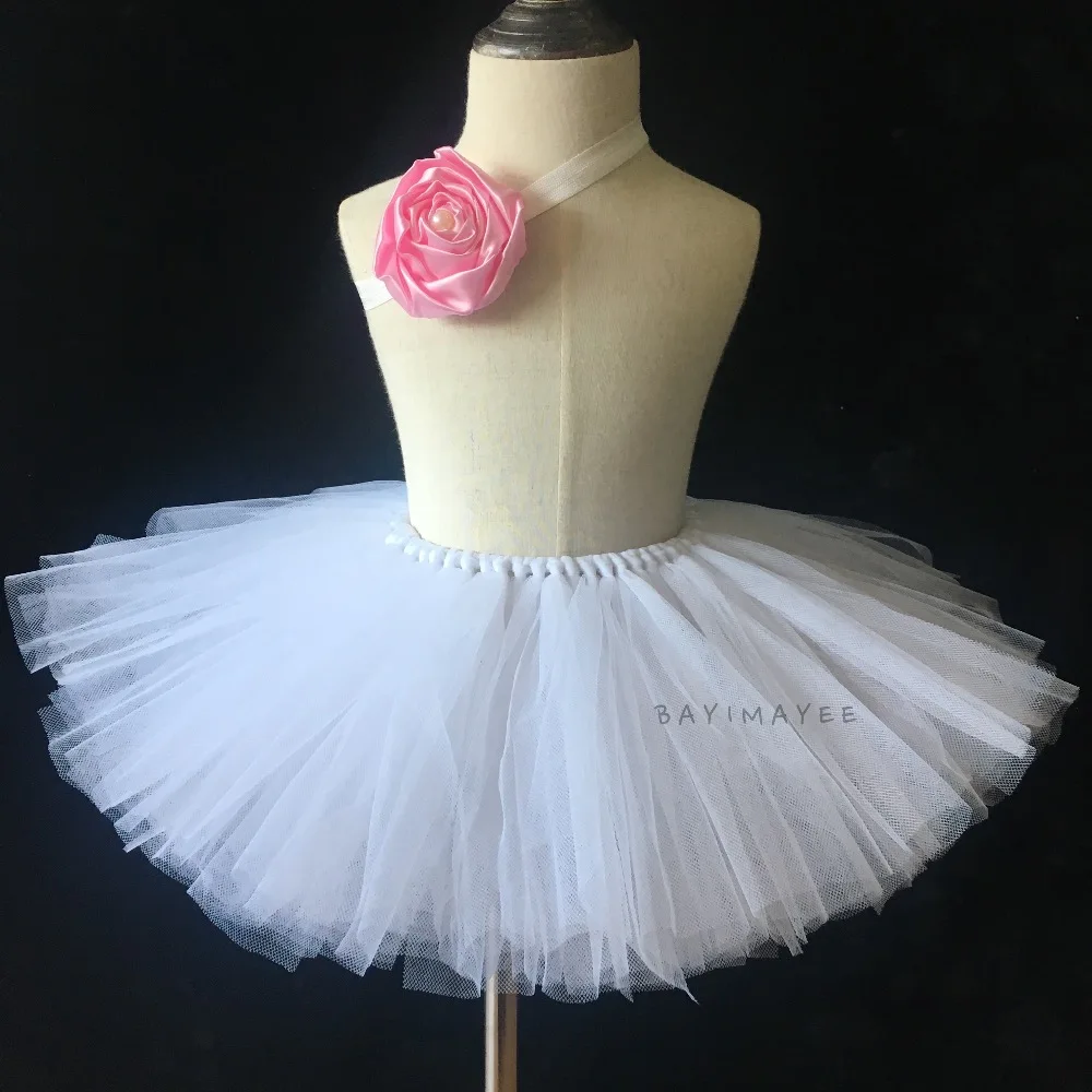 Милые белые юбки-пачки для девочек г., детская балетная юбка-американка из тюля ручной работы Розовая Повязка на голову с розой, комплект детской летней юбки