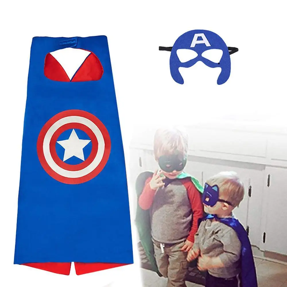 4pcs/set Superhero Costumes capes with masks for kids birthday party Halloween dressup - birthday party supplies - party favor