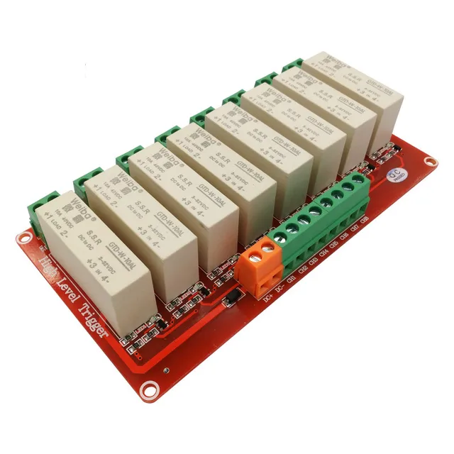 8 channel high level trigger solid state relay module 10A high current