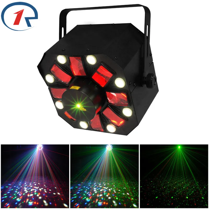 

ZjRight 3 in 1 Laser/Strobe/Rotating Derby stage light Moonflower Effect Red Green Laser Light 8LED Strobe for bar disco concert