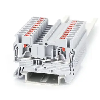 

2019 NEW 10 Pcs PT 2.5 Push-In Din Rail Mounted Terminal Blocks Spring Screwless Feed Through Electrical Components And Parts