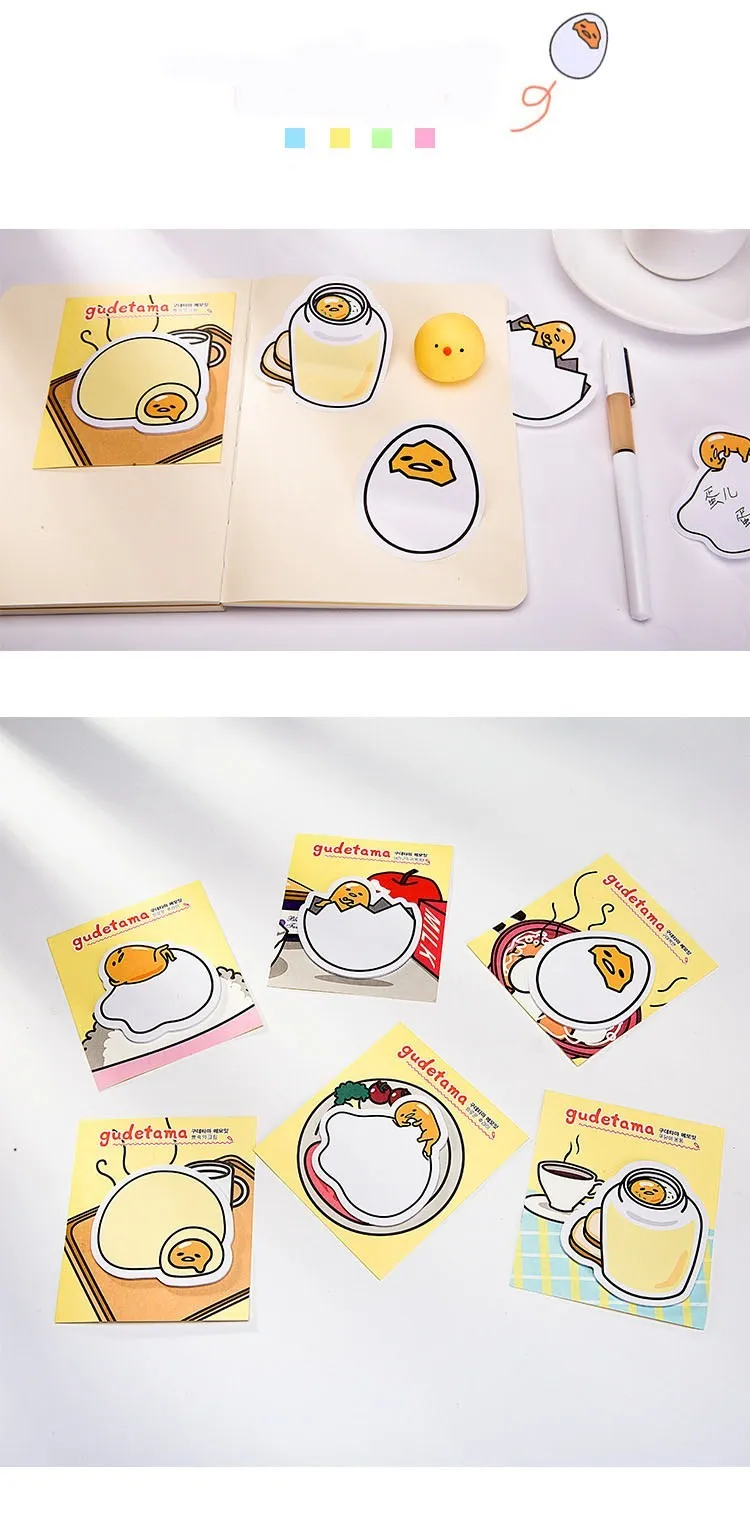 Милый Sanrio Gudetama ленивое яйцо Липкие заметки планировщик наклейки указатель страниц почтовый офис школьные принадлежности канцелярские товары