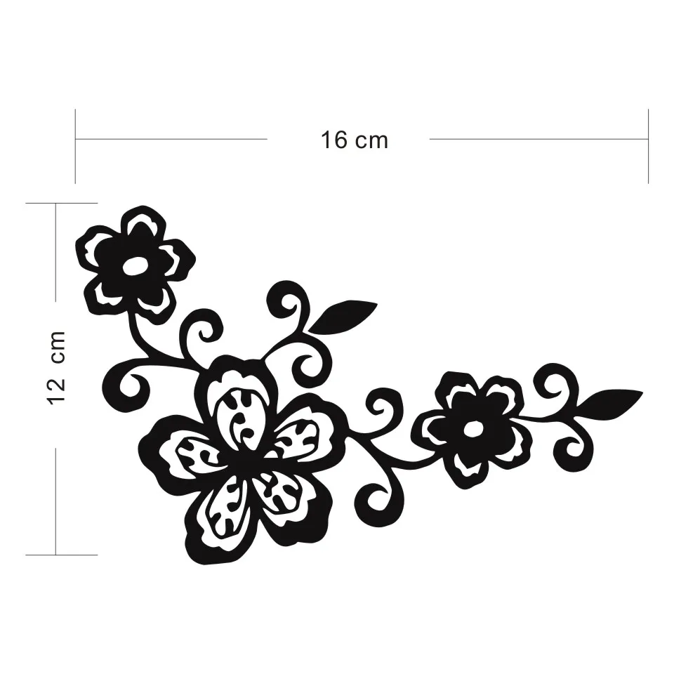 Cunymagos Flower Window Decoration Vinyl Decal Motorcycle Car Sticker Car Styling Fashion Car Body Window Decal Sticker 1612CM (2)
