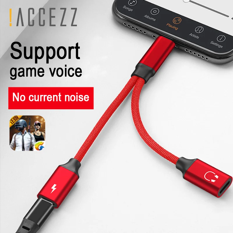 

!ACCEZZ Fast Charge Jack Earphone Cable 2 in 1 Adapter For iphone 7 8 Plus X IOS 10 11 Lighting Charging&Audio&Calling Connector