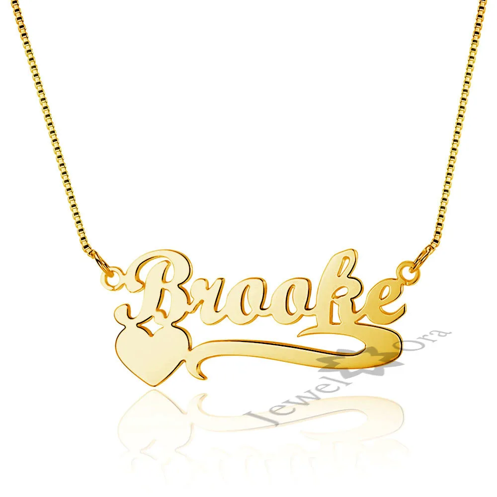 

Best Friend Gift Personalized Custom Gold Color 925 Silver Russian Arabic Name Heart Necklace Birthday Unique Gifts For Women