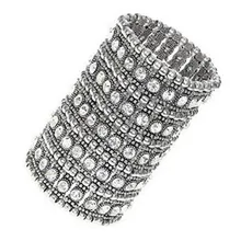 Цыганский родовой многослойный эластичный браслет-манжет для женщин Кристалл Свадебные Модные Ювелирные изделия Подарки для женщин ее Браслеты Ретро