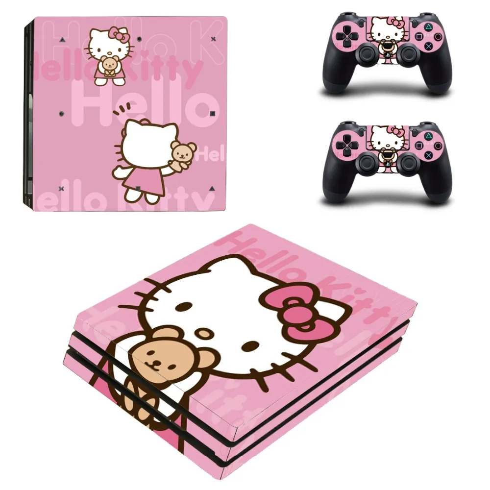 Hello kitty Cat PS4 Pro наклейка для кожи виниловая наклейка для консоли Playstation 4 и 2 контроллера PS4 Pro наклейка для кожи