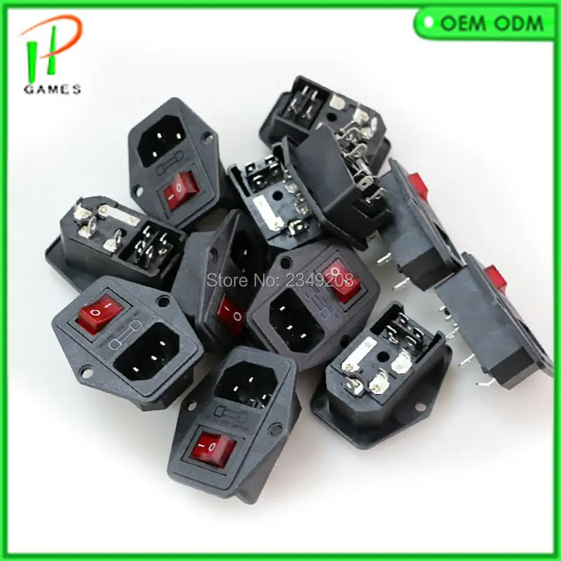 

10pcs Switch Socket with red switch for arcade machine/Cocktail Machine accessories /Jamma game arcade cabinet parts