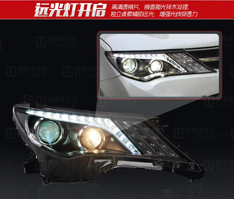 Kowell Автомобиль Стайлинг для Toyota RAV4 Фары для автомобиля RAV4 светодиодные фары DRL bi xenon объектив высокого ближнего парковка Туман лампа