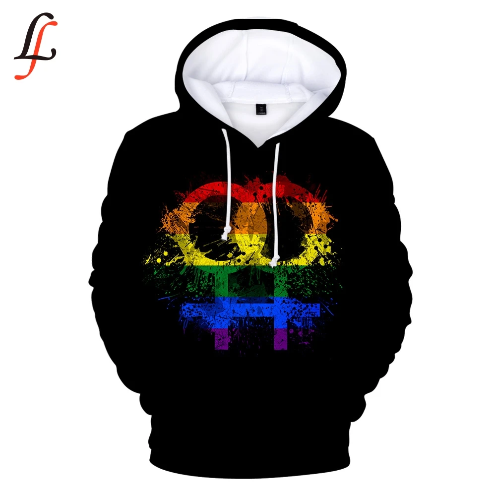 Лидер продаж 2019 Модный свитшот в радужную полоску толстовки с капюшоном для