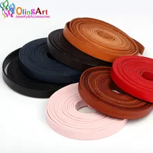 OlingArt 10*2 мм 1 ярд/лот несколько цветов плоская кожаная веревка/Шнуры DIY ожерелье браслет серьги колье ювелирные изделия изготовление новых