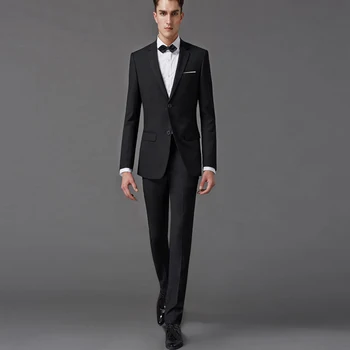 

Custom Made Groom Designed Wedding Suit Classic Business Suit Slim Fit for Men Notch Lapel 2 Pieces (Jacket+Pants) Two Buttons