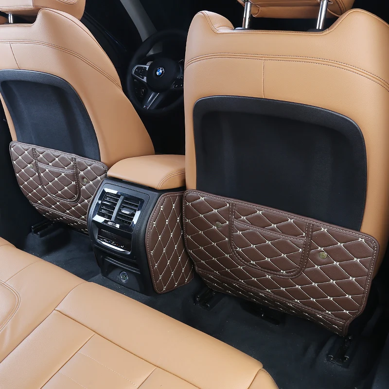 Кожа 2 шт. сиденья спинки анти Kick Pad автомобиля анти грязный коврик для BMW 5 серии G30 G38 авто Интерьер стиль