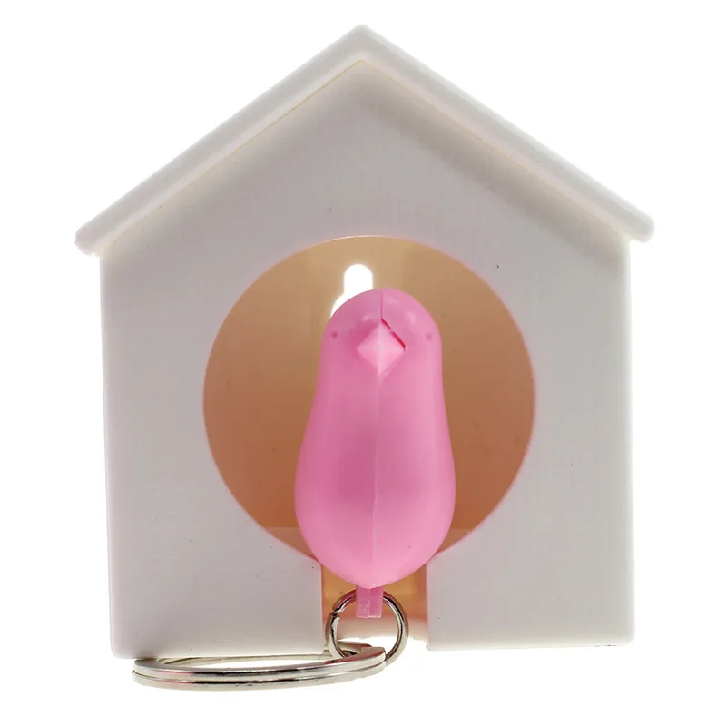 

1PC Random Color Cute Bird House Shape Key Hang Hook Key Chain Holder Bird Key Ring