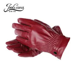 Joolscana зимние перчатки женские кожаные Перчатки сенсорный экран перчатки итальянский импортные натуральной овчины варежки модные теплые