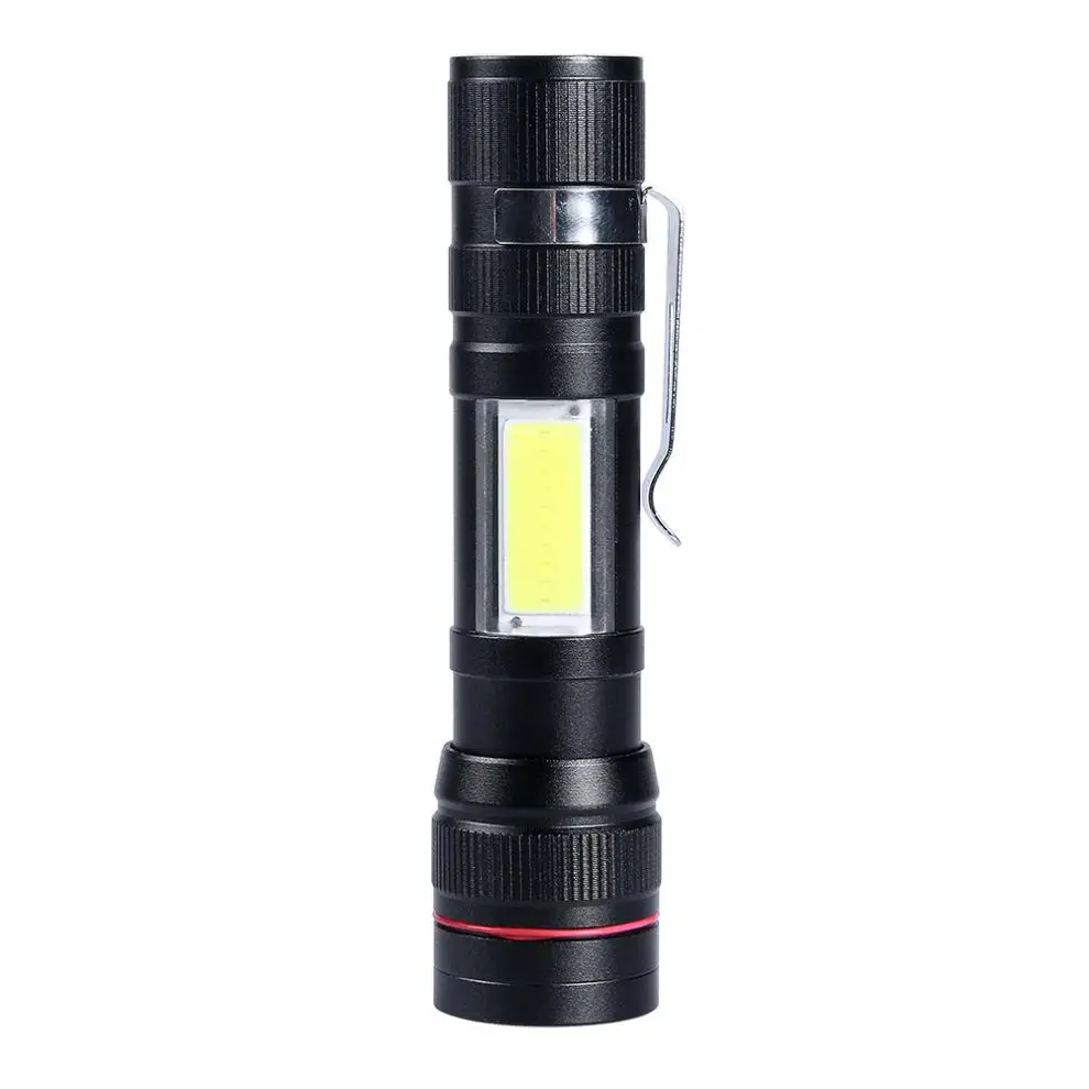 T140 Telescopic Focusing 500 Lumens T6+Double Faced COB Aluminum Alloy Glare LED Flashlight With USB Charge 3 Modes for Outdoor|Фонарики и