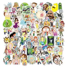 100 шт Рик и Морти стикер с рисунком из мультфильма для автомобиля электроскутер ноутбук путешествия Чемодан холодильник забавные аниме-наклейки