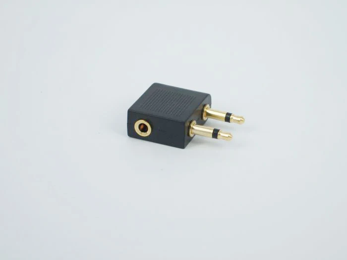 Gold plated 3 5mm Jack 2 Male Dual Mono To 1 Stereo Female F Headphone Audio Adapter Airplane Travel On Plane Airline Converter