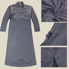 Высокое качество, серые монахи, зимнее теплое хлопковое пальто, шерсть, robeбуддистское платье, abbotмедитация, одежда для восточных единоборств, униформа