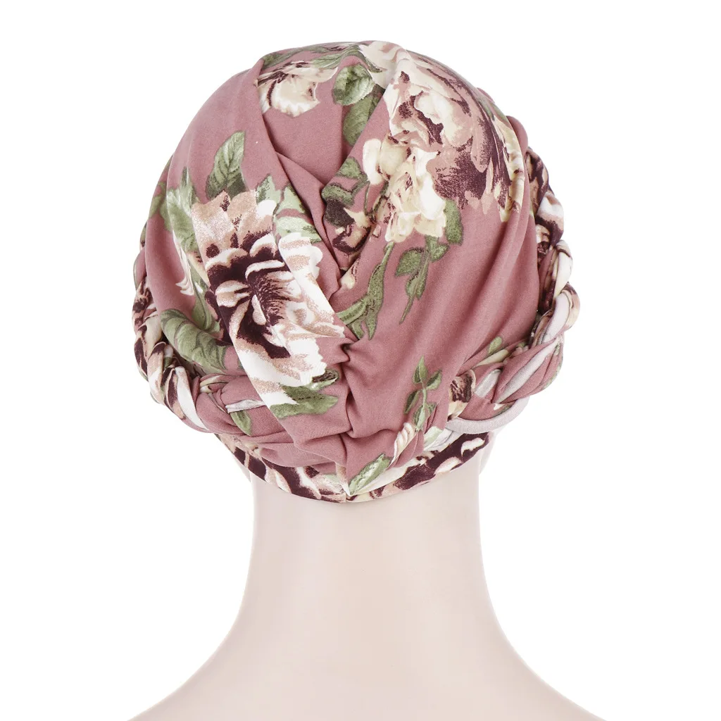Женская оплетка с принтом тюрбан Кепка повязка на голову с цветочным принтом банданы головные уборы шапочка для химиотерапии мусульманская шляпа шарф-хиджаб элегантный сладкий