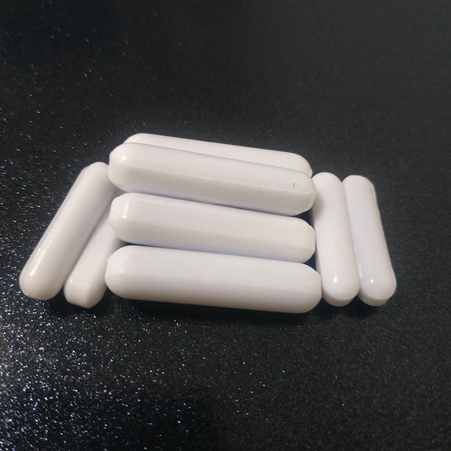 C7x30mm 10 шт ПТФЭ магнитной мешалкой миксер баров PTFE помешивая баров белый тефлон магнитные палочки Без кольцевая опора