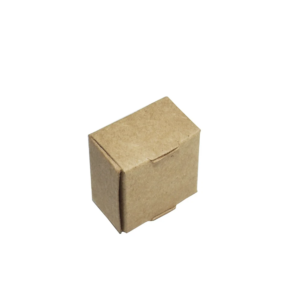 4x4x2.5cm Brown 1.6x1.6x0.98 Brown White Mini Kraft Paper Box Retail 50 Pieces Foldable Cardboard Wedding Earrings Rings Package Boxes Black