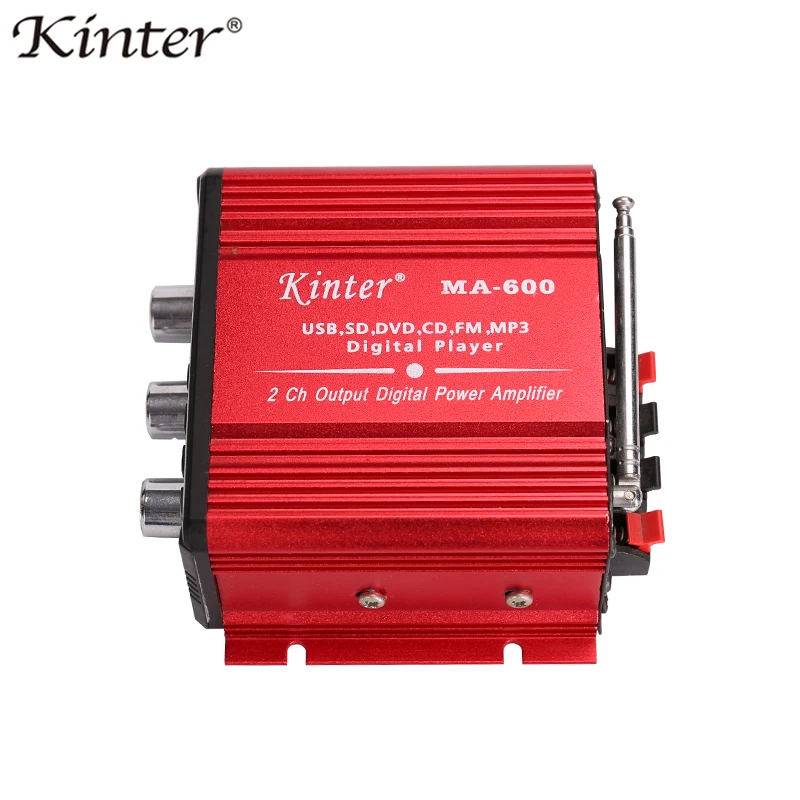 Kinter MA-600 для bluetooth усилитель аудио стерео 2 канала 25 Вт с SD USB регулятор громкости бас мини красный алюминиевый корпус