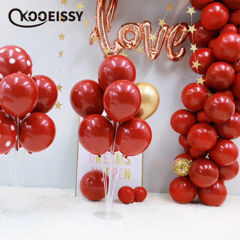 

10pcs Ruby Red Balloon New Glossy Metal Pearl Latex Balloons Chrome Metallic Colors Air Balloons Globos Wedding Party Decoration