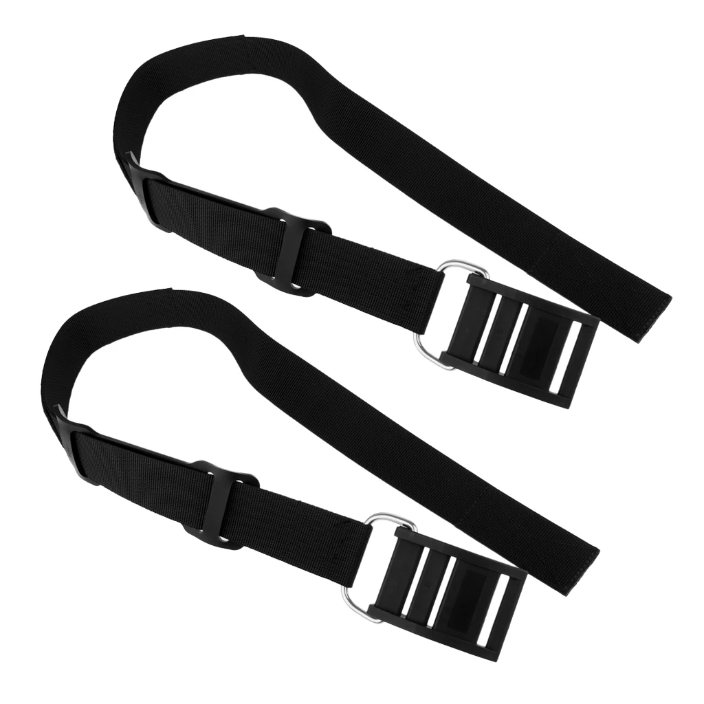 2pcs Scuba Diving BCD Tank Strap Band Cylinder Bottle Holder Carrier Keeper with Buckles 