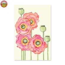 Картина по номерам с изображением произведений искусства Раскраска по номерам Сделай Сам домашний Декор картина маслом рисунок картина ручной работы декоративные картины на стену розовый картина с изображением цветков мака
