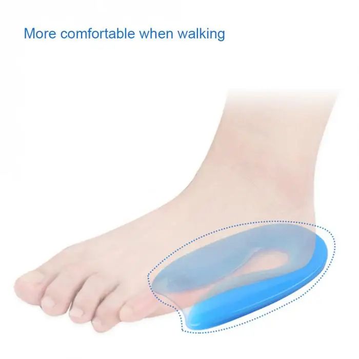 droppshiping Shoes Insole Silicone U Shaped Heel Cushion Foot Care Insert Plantar Pain Relief Fasciitis Pad MFJ99