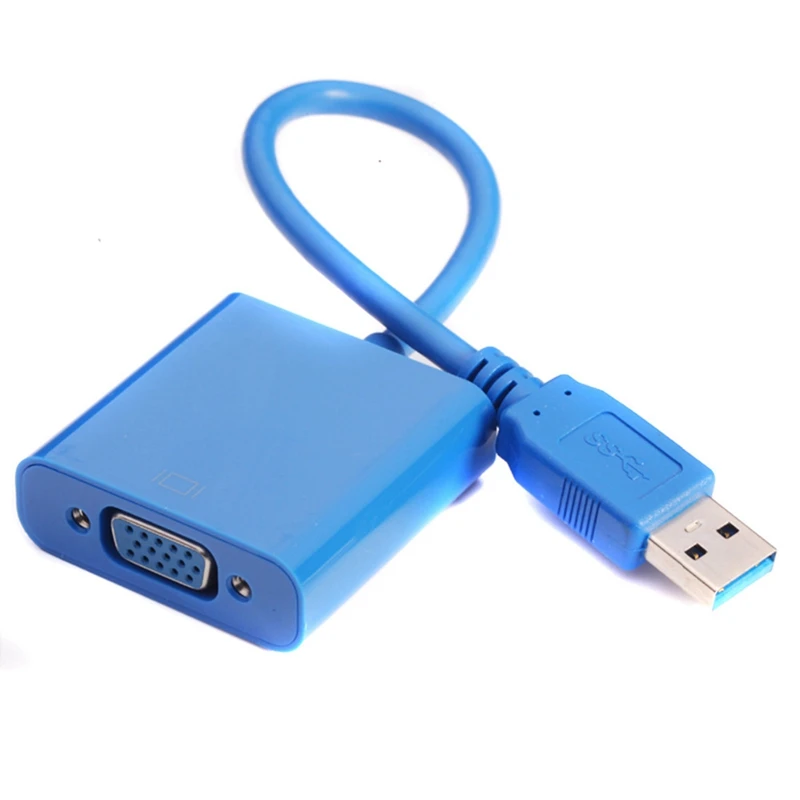 Blue USB 3,0 к VGA Мульти-дисплей адаптер конвертер USB 3,0 к VGA видео Графическая карта кабель - Цвет: Blue