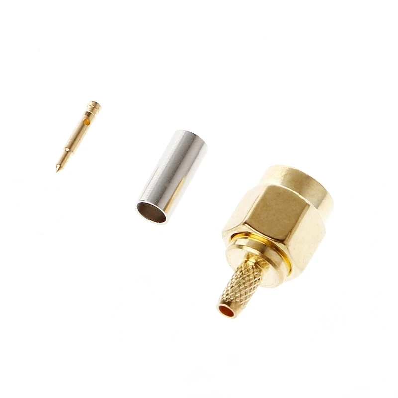 10Pcs SMA male plug crimp For RG174 RG316 LMR100 cable RF Coax connector