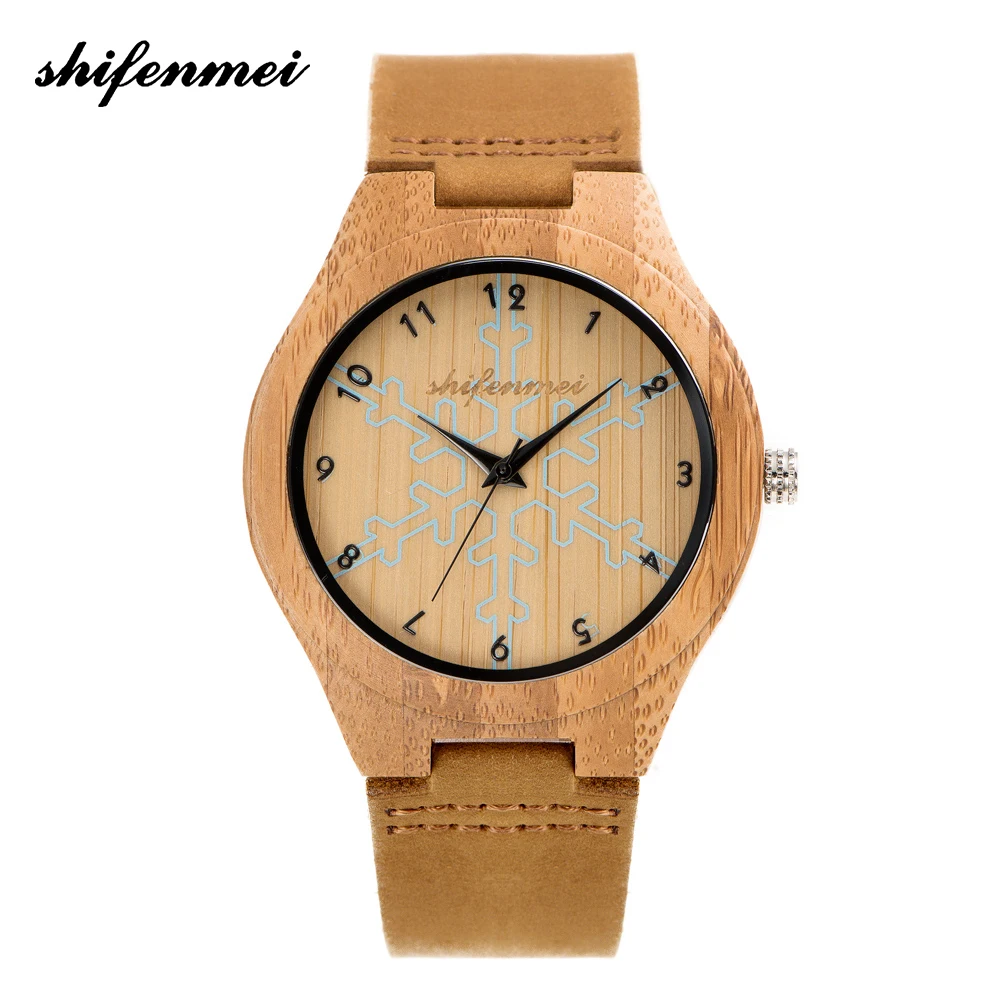 

ZK20 S5537 Men's Women Watches Luxury Quartz wristwatchWatch Simple Pure Analog Bamboo Wooden Clock Man Genuine Leather Watchs
