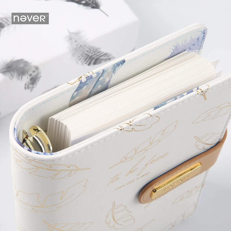 Pluma de Oro estampado libro de mano hoja suelta cuaderno caja de regalo cuaderno DIY Plan Agenda planificador organizador de citas libro Filofax