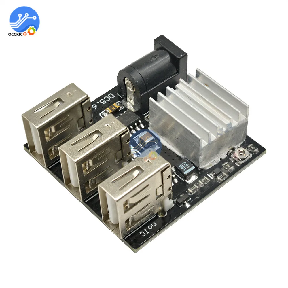 Зарядный модуль с 3 USB портами внешний аккумулятор понижающим преобразователем 9