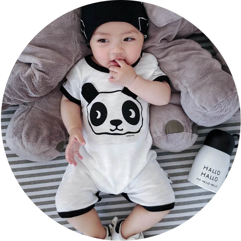 Buy 0 24 months panda baby boy clothes short sleeve summer baby romper cartoon
