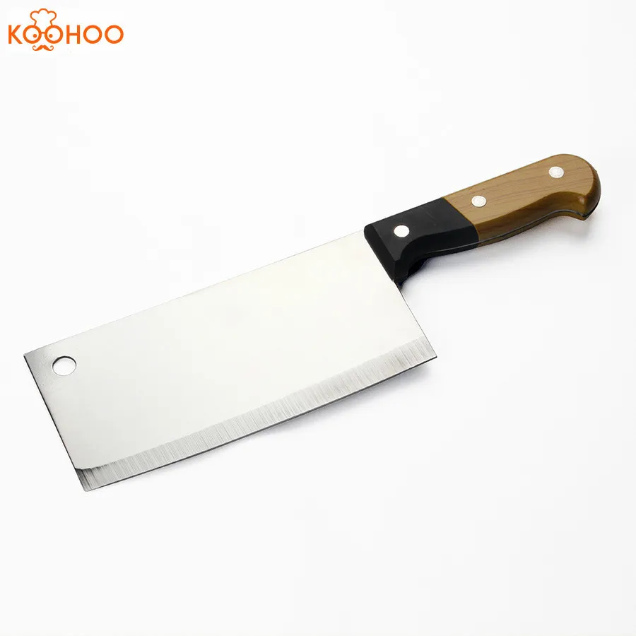 Koohoo 7 5 дюймовый Нержавеющая сталь Кливер Ножи деревянной ручкой тяжелых