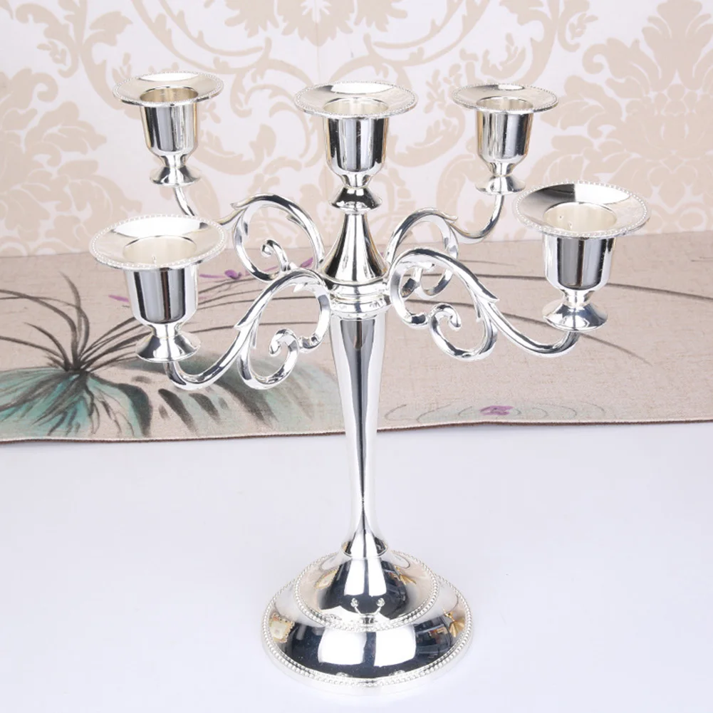 

Restaurant Retro Candelabra Wedding Candle Holder Stand Desktop Candlestick Party Gift Romantic Home Decor Candlelight Dinner