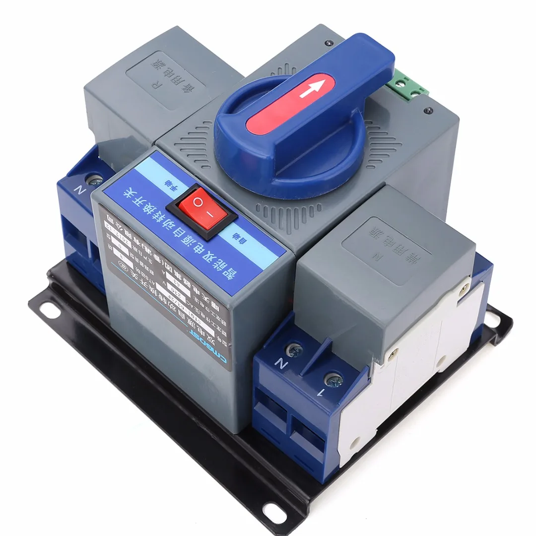 

1pc Indicator Light Display Dual Power Automatic Transfer Switch 63A 2P 50HZ/60HZ 150mmx137mmx118mm